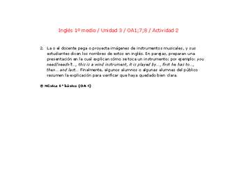 Inglés 1 medio-Unidad 3-OA1;7;8-Actividad 2 Inglés 1 medio-Unidad 3-OA1;7;8-Actividad 2