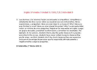 Inglés 1 medio-Unidad 3-OA1;7;8-Actividad 3 Inglés 1 medio-Unidad 3-OA1;7;8-Actividad 3