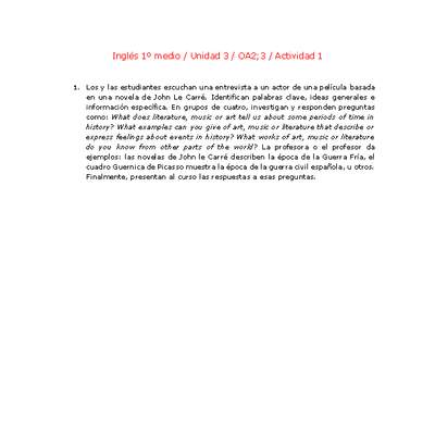 Inglés 1 medio-Unidad 3-OA2;3-Actividad 1 Inglés 1 medio-Unidad 3-OA2;3-Actividad 1
