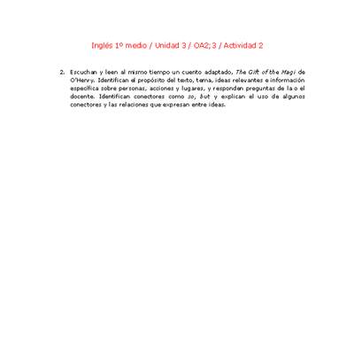 Inglés 1 medio-Unidad 3-OA2;3-Actividad 2 Inglés 1 medio-Unidad 3-OA2;3-Actividad 2