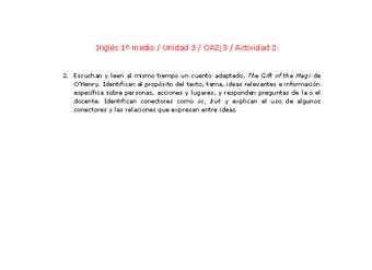 Inglés 1 medio-Unidad 3-OA2;3-Actividad 2 Inglés 1 medio-Unidad 3-OA2;3-Actividad 2