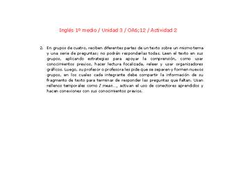 Inglés 1 medio-Unidad 3-OA6;12-Actividad 2 Inglés 1 medio-Unidad 3-OA6;12-Actividad 2