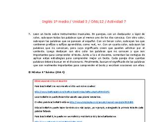 Inglés 1 medio-Unidad 3-OA6;12-Actividad 7 Inglés 1 medio-Unidad 3-OA6;12-Actividad 7