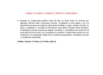 Inglés 1 medio-Unidad 3-OA9;15-Actividad 2 Inglés 1 medio-Unidad 3-OA9;15-Actividad 2