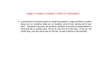 Inglés 1 medio-Unidad 3-OA9;15-Actividad 3 Inglés 1 medio-Unidad 3-OA9;15-Actividad 3