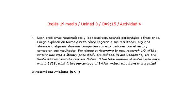 Inglés 1 medio-Unidad 3-OA9;15-Actividad 4 Inglés 1 medio-Unidad 3-OA9;15-Actividad 4