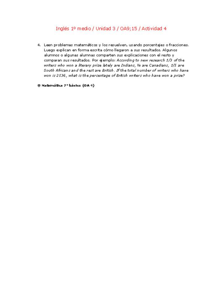 Inglés 1 medio-Unidad 3-OA9;15-Actividad 4 Inglés 1 medio-Unidad 3-OA9;15-Actividad 4