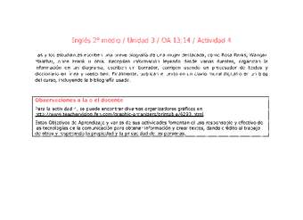 Inglés 2 medio-Unidad 3-OA13;14-Actividad 4 Inglés 2 medio-Unidad 3-OA13;14-Actividad 4