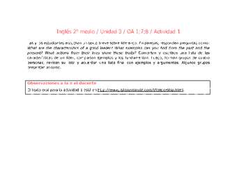 Inglés 2 medio-Unidad 3-OA1;7;8-Actividad 1 Inglés 2 medio-Unidad 3-OA1;7;8-Actividad 1