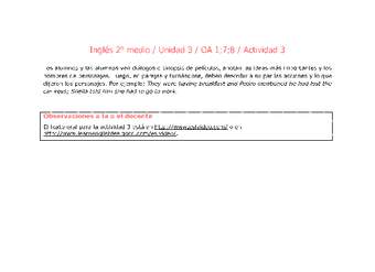 Inglés 2 medio-Unidad 3-OA1;7;8-Actividad 3 Inglés 2 medio-Unidad 3-OA1;7;8-Actividad 3