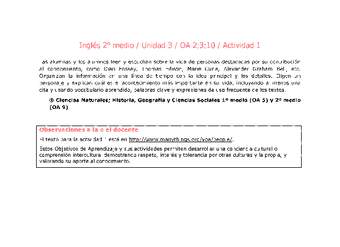 Inglés 2 medio-Unidad 3-OA2;3;10-Actividad 1 Inglés 2 medio-Unidad 3-OA2;3;10-Actividad 1