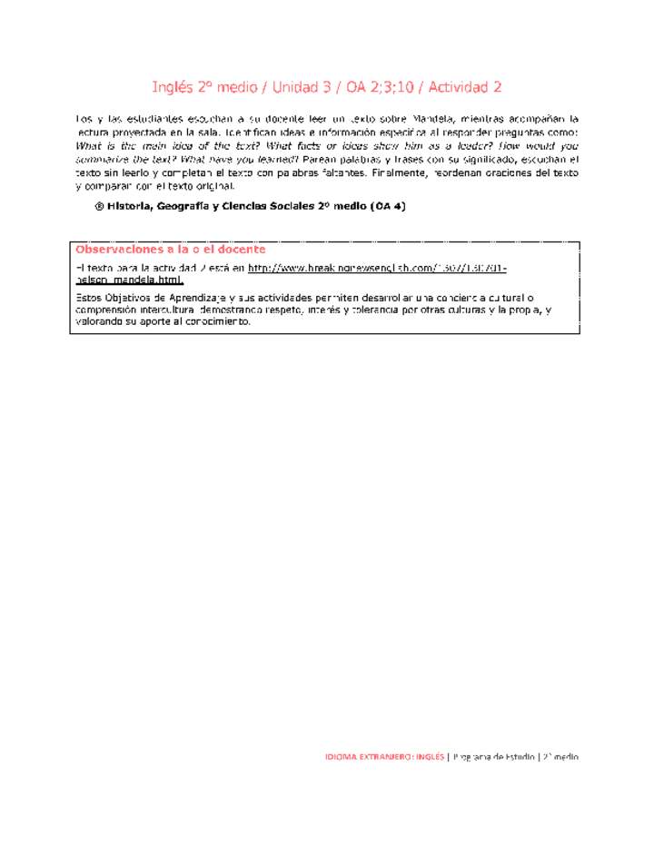Inglés 2 medio-Unidad 3-OA2;3;10-Actividad 2 Inglés 2 medio-Unidad 3-OA2;3;10-Actividad 2