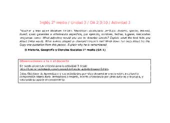 Inglés 2 medio-Unidad 3-OA2;3;10-Actividad 3 Inglés 2 medio-Unidad 3-OA2;3;10-Actividad 3