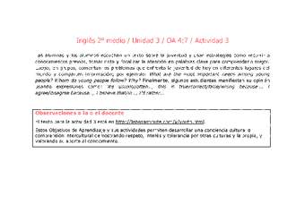 Inglés 2 medio-Unidad 3-OA4;7-Actividad 3 Inglés 2 medio-Unidad 3-OA4;7-Actividad 3