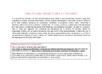 Inglés 2 medio-Unidad 3-OA6;12-Actividad 2 Inglés 2 medio-Unidad 3-OA6;12-Actividad 2