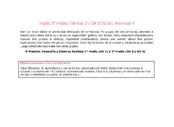 Inglés 2 medio-Unidad 3-OA9;15;16-Actividad 4 Inglés 2 medio-Unidad 3-OA9;15;16-Actividad 4