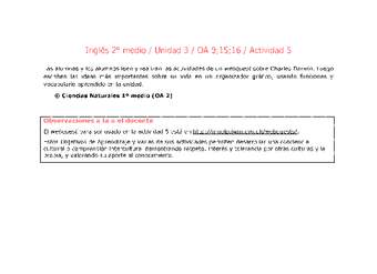Inglés 2 medio-Unidad 3-OA9;15;16-Actividad 5 Inglés 2 medio-Unidad 3-OA9;15;16-Actividad 5