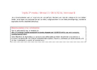 Inglés 2 medio-Unidad 3-OA9;15;16-Actividad 8 Inglés 2 medio-Unidad 3-OA9;15;16-Actividad 8