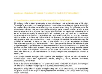 Lengua y Literatura 1 medio-Unidad 3-OA1,6,24-Actividad 1 Lengua y Literatura 1 medio-Unidad 3-OA1,6,24-Actividad 1