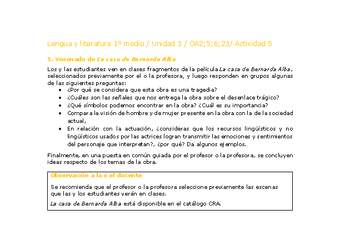 Lengua y Literatura 1 medio-Unidad 3-OA2,5,6,23-Actividad 5 Lengua y Literatura 1 medio-Unidad 3-OA2,5,6,23-Actividad 5