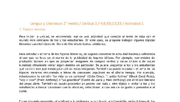 Lengua y Literatura 2 medio-Unidad 3-OA4;6;11;13;23-Actividad 1 Lengua y Literatura 2 medio-Unidad 3-OA4;6;11;13;23-Actividad 1