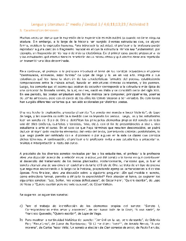 Lengua y Literatura 2 medio-Unidad 3-OA4;6;11;13;23-Actividad 3 Lengua y Literatura 2 medio-Unidad 3-OA4;6;11;13;23-Actividad 3