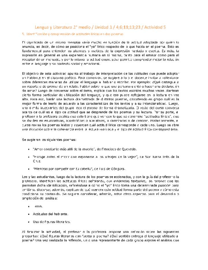 Lengua y Literatura 2 medio-Unidad 3-OA4;6;11;13;23-Actividad 5