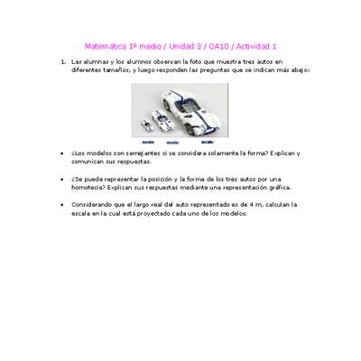 Matemática 1 medio-Unidad 3-OA10-Actividad 1 Matemática 1 medio-Unidad 3-OA10-Actividad 1