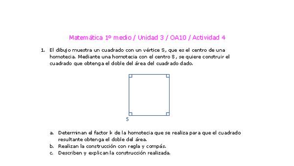 Matemática 1 medio-Unidad 3-OA10-Actividad 4 Matemática 1 medio-Unidad 3-OA10-Actividad 4