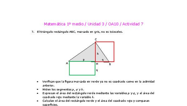 Matemática 1 medio-Unidad 3-OA10-Actividad 7 Matemática 1 medio-Unidad 3-OA10-Actividad 7