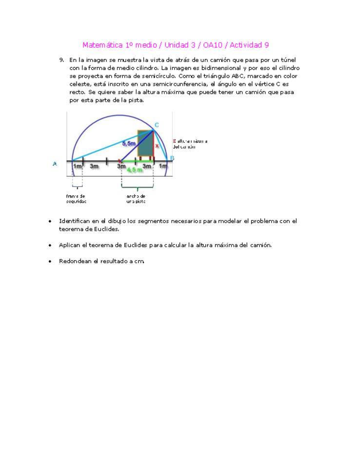 Matemática 1 medio-Unidad 3-OA10-Actividad 9 Matemática 1 medio-Unidad 3-OA10-Actividad 9