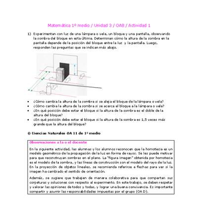 Matemática 1 medio-Unidad 3-OA8-Actividad 1 Matemática 1 medio-Unidad 3-OA8-Actividad 1