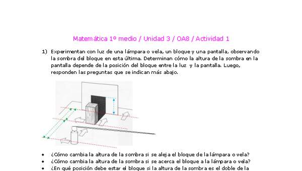Matemática 1 medio-Unidad 3-OA8-Actividad 1 Matemática 1 medio-Unidad 3-OA8-Actividad 1