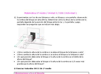 Matemática 1 medio-Unidad 3-OA8-Actividad 1 Matemática 1 medio-Unidad 3-OA8-Actividad 1