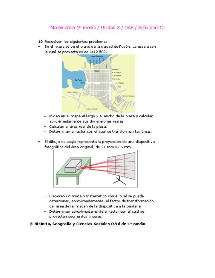 Matemática 1 medio-Unidad 3-OA8-Actividad 10 Matemática 1 medio-Unidad 3-OA8-Actividad 10