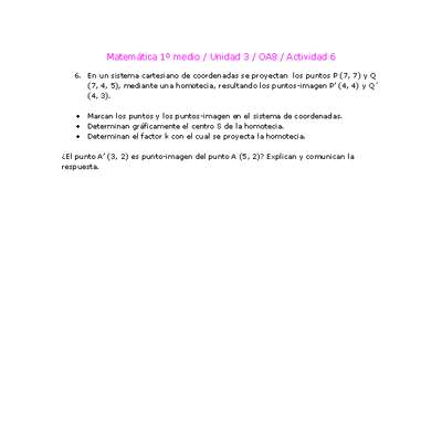 Matemática 1 medio-Unidad 3-OA8-Actividad 6 Matemática 1 medio-Unidad 3-OA8-Actividad 6