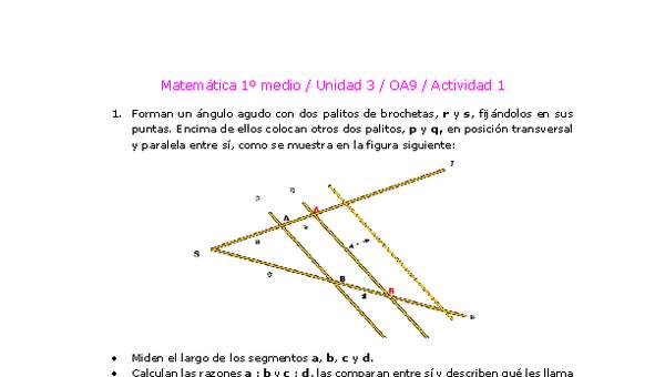Matemática 1 medio-Unidad 3-OA9-Actividad 1 Matemática 1 medio-Unidad 3-OA9-Actividad 1