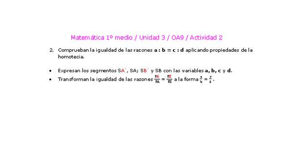 Matemática 1 medio-Unidad 3-OA9-Actividad 2 Matemática 1 medio-Unidad 3-OA9-Actividad 2