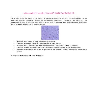 Matemática 2 medio-Unidad 3-OA6-Actividad 10 Matemática 2 medio-Unidad 3-OA6-Actividad 10