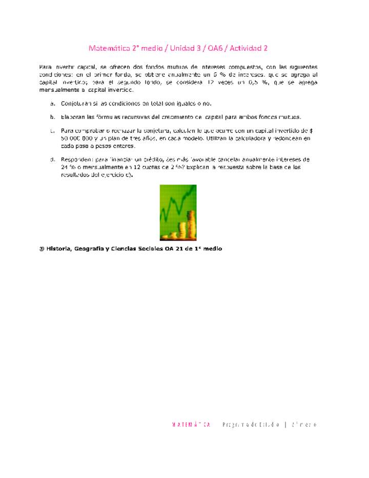 Matemática 2 medio-Unidad 3-OA6-Actividad 2 Matemática 2 medio-Unidad 3-OA6-Actividad 2