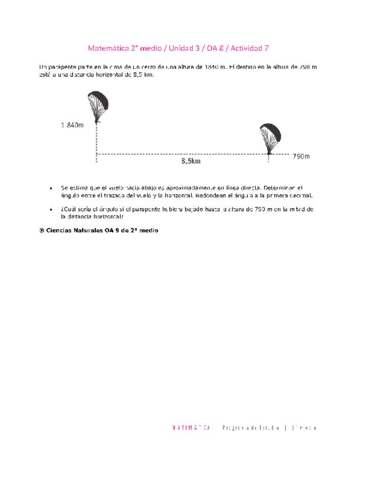 Matemática 2 medio-Unidad 3-OA8-Actividad 7 Matemática 2 medio-Unidad 3-OA8-Actividad 7