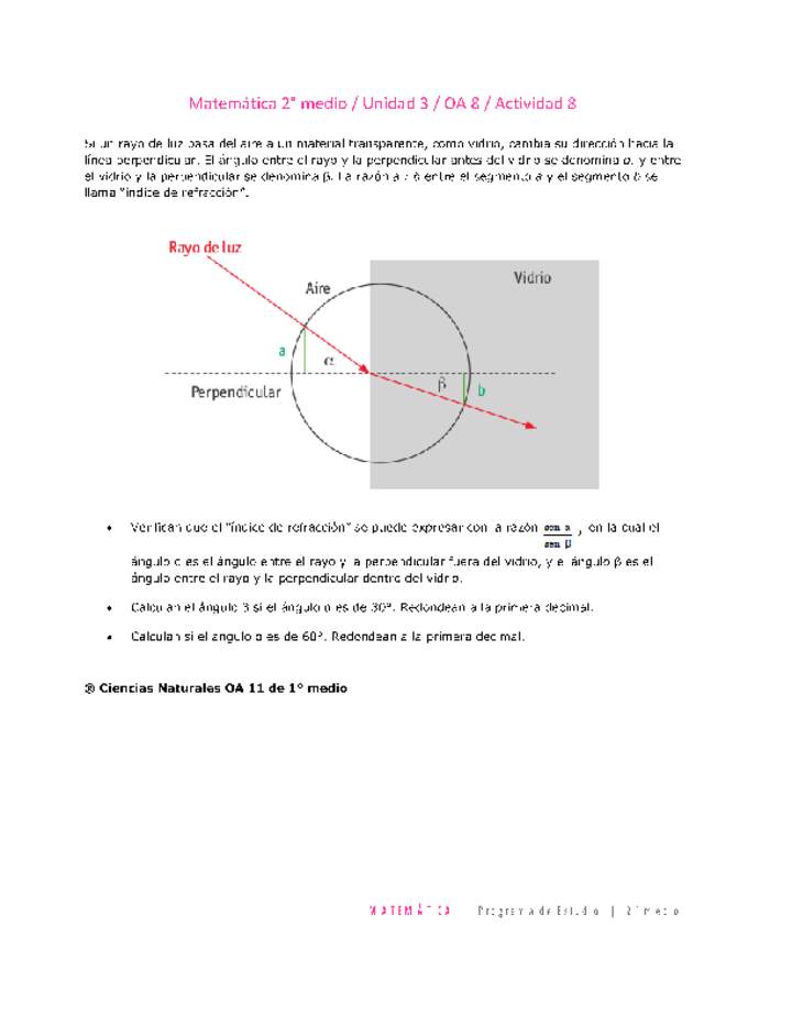 Matemática 2 medio-Unidad 3-OA8-Actividad 8 Matemática 2 medio-Unidad 3-OA8-Actividad 8