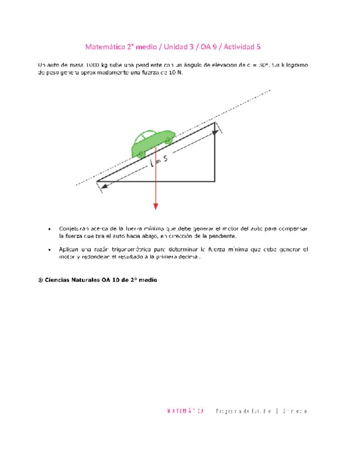 Matemática 2 medio-Unidad 3-OA9-Actividad 5 Matemática 2 medio-Unidad 3-OA9-Actividad 5