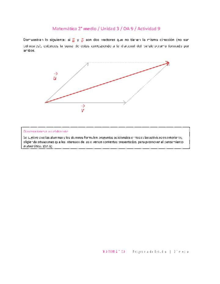 Matemática 2 medio-Unidad 3-OA9-Actividad 9 Matemática 2 medio-Unidad 3-OA9-Actividad 9