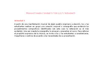 Artes Musicales 1 medio-Unidad 3-OA1;2;7-Actividad 5 Artes Musicales 1 medio-Unidad 3-OA1;2;7-Actividad 5