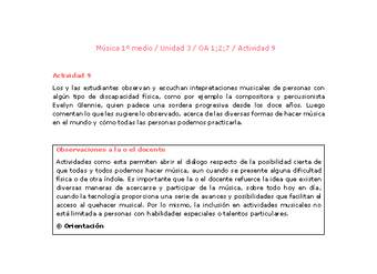 Artes Musicales 1 medio-Unidad 3-OA1;2;7-Actividad 9 Artes Musicales 1 medio-Unidad 3-OA1;2;7-Actividad 9