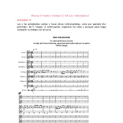 Artes Musicales 1 medio-Unidad 3-OA3;5-Actividad 13 Artes Musicales 1 medio-Unidad 3-OA3;5-Actividad 13
