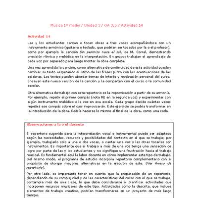 Artes Musicales 1 medio-Unidad 3-OA3;5-Actividad 14 Artes Musicales 1 medio-Unidad 3-OA3;5-Actividad 14