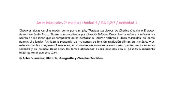Artes Musicales 2 medio-Unidad 3-OA1;2;7-Actividad 1 Artes Musicales 2 medio-Unidad 3-OA1;2;7-Actividad 1