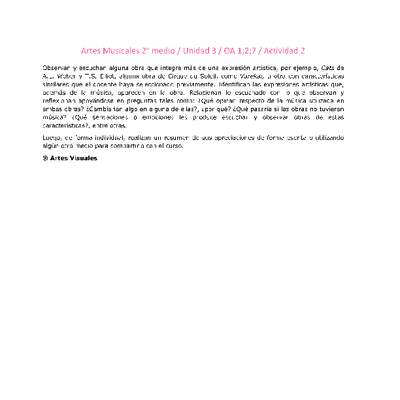 Artes Musicales 2 medio-Unidad 3-OA1;2;7-Actividad 2 Artes Musicales 2 medio-Unidad 3-OA1;2;7-Actividad 2